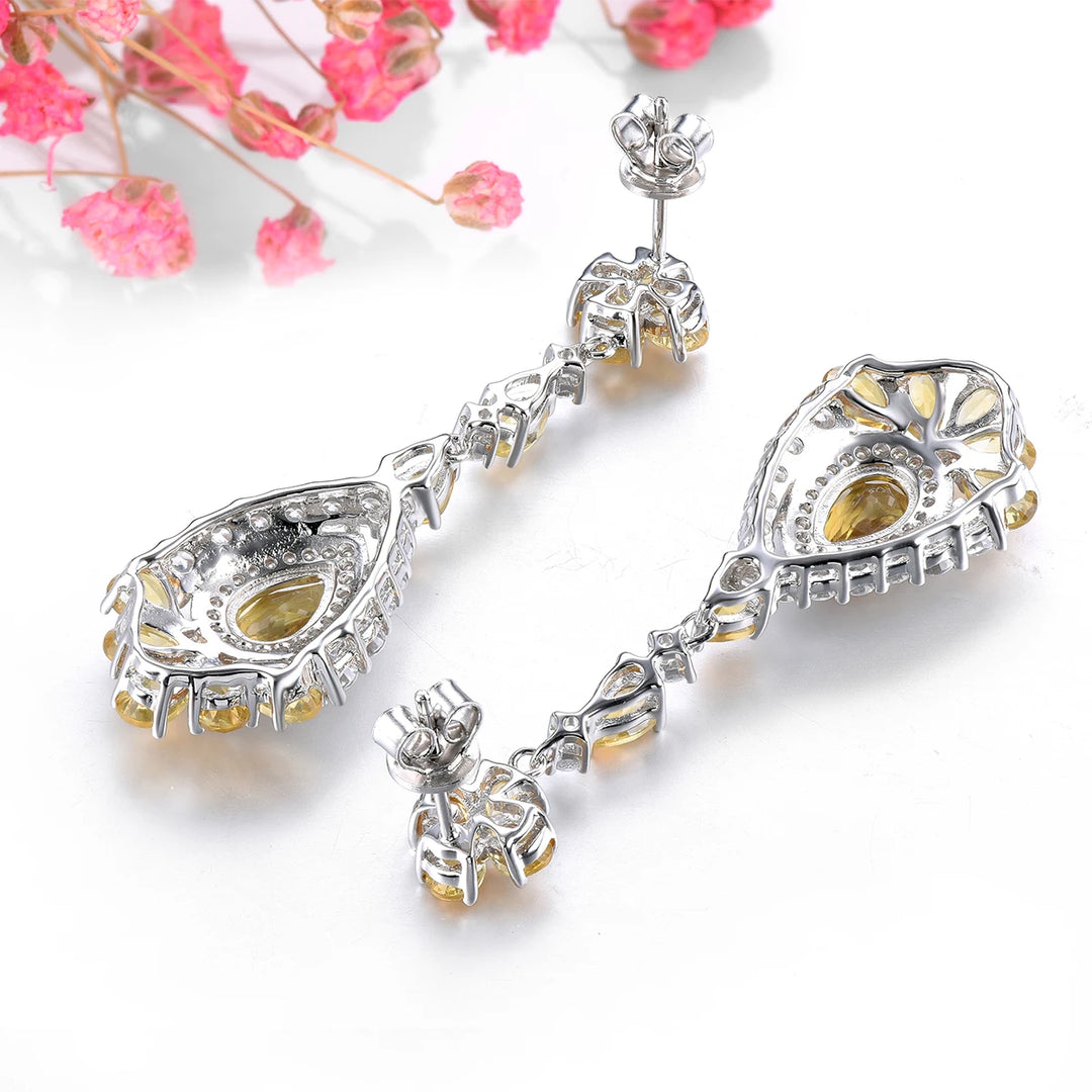Exquisite Sterling Silver Drop Earrings