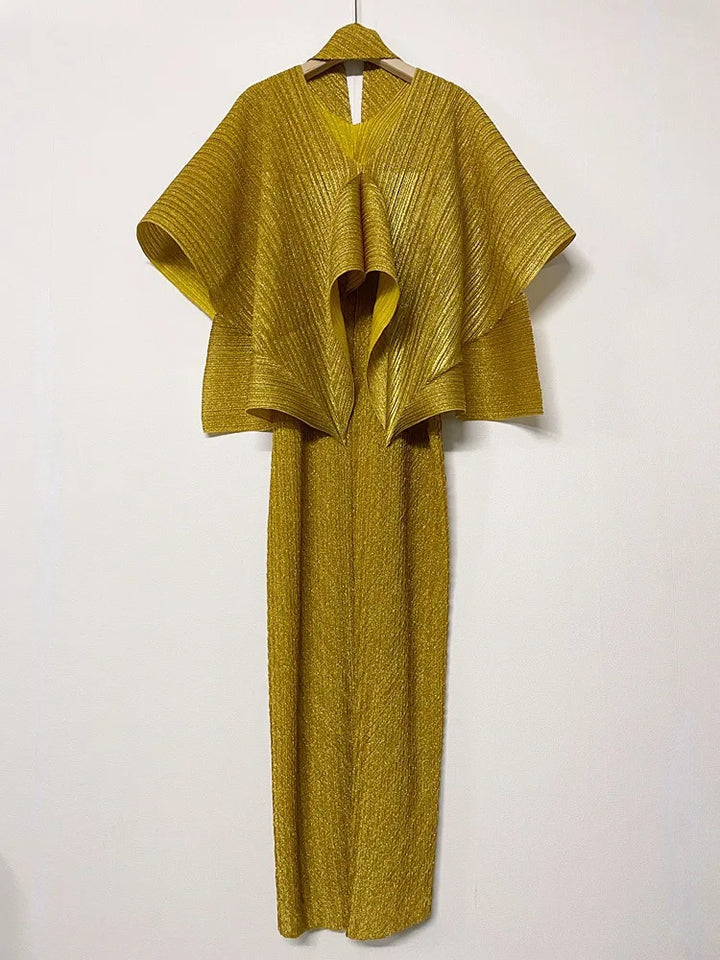 Elegant Pleated Women's 2-Piece Outfit Set