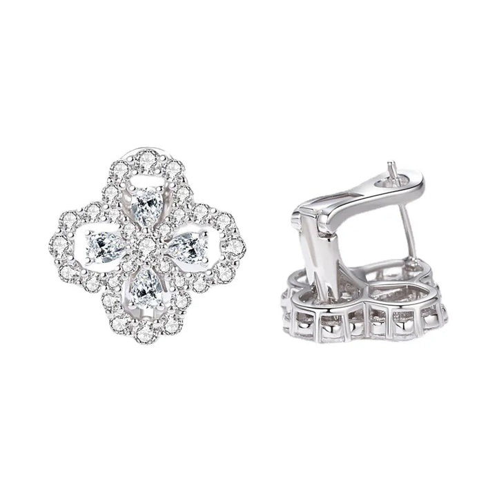 Luxurious Moissanite Petal Stud Earring