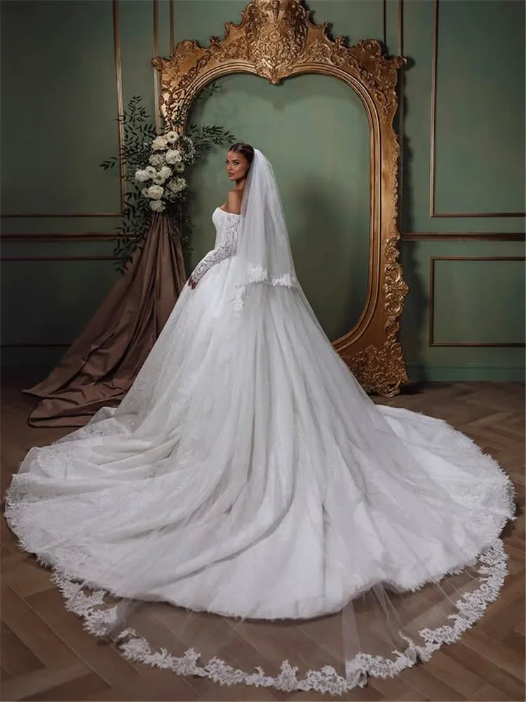 Vintage Lace Royal Bridal Ball Gown