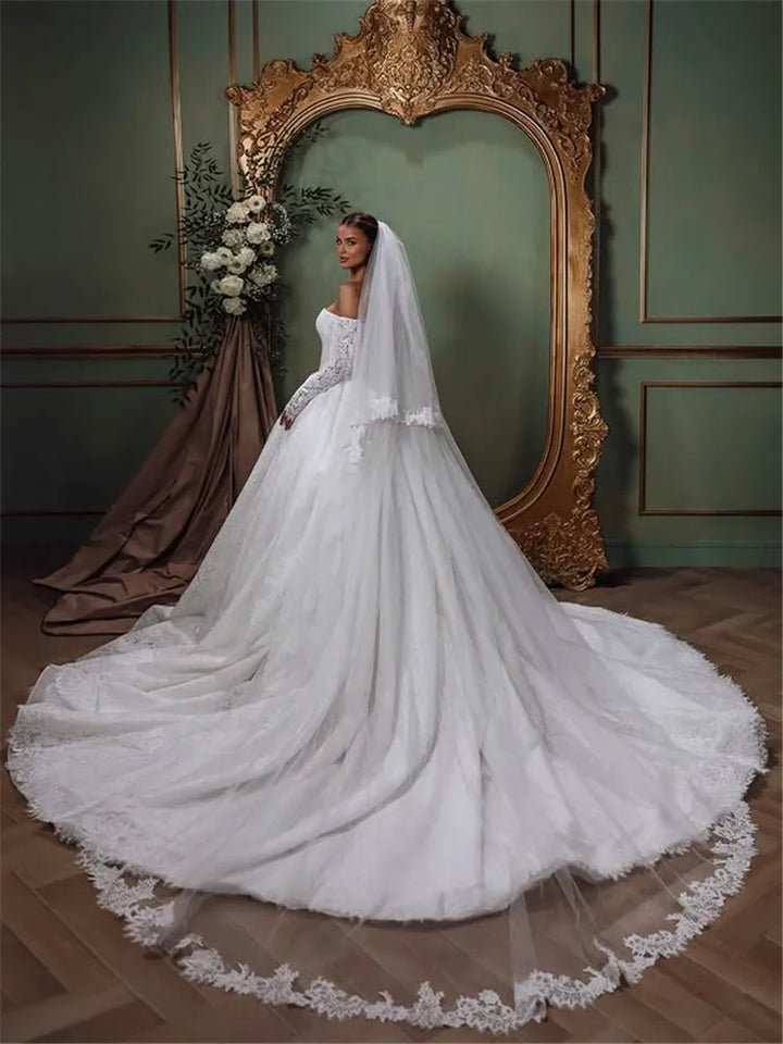 Vintage Lace Royal Bridal Ball Gown