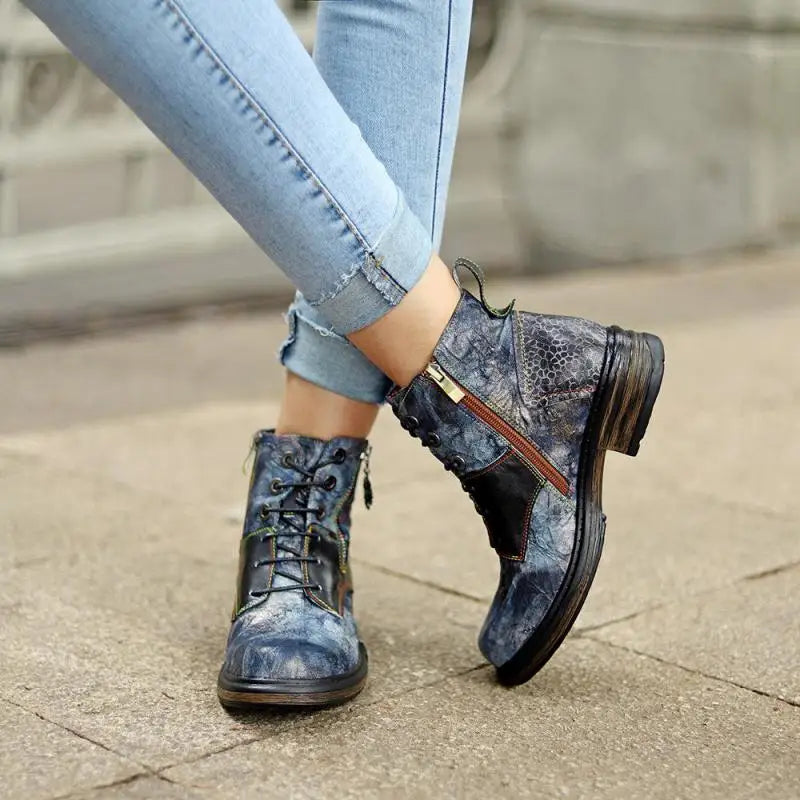 Elegant Cotton Fabric Platform Boots