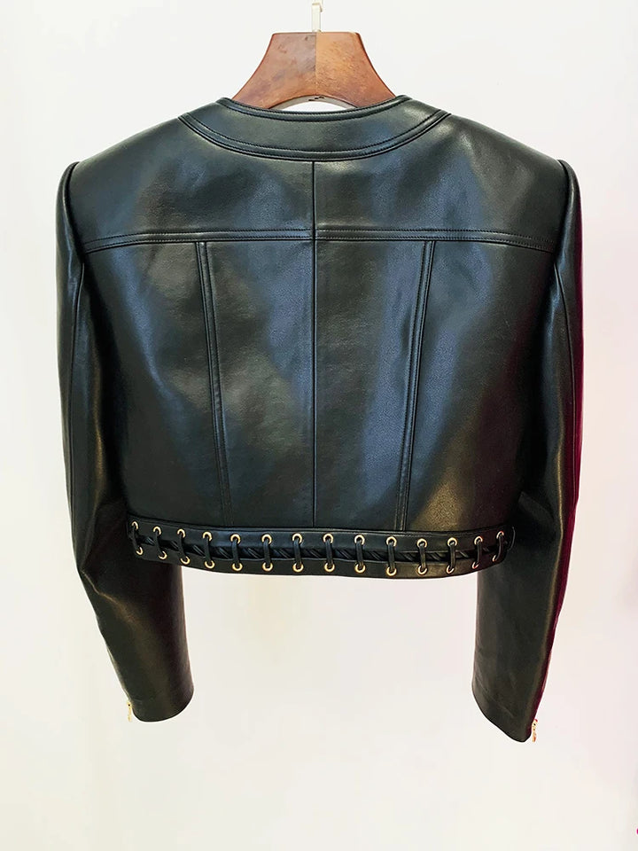 Fashionable Rope Lace-Up Jacket