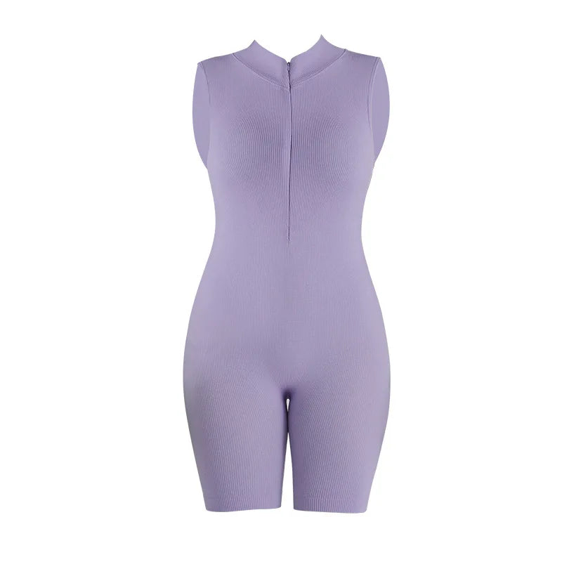 Seamless Stand Collar Fitness Suit