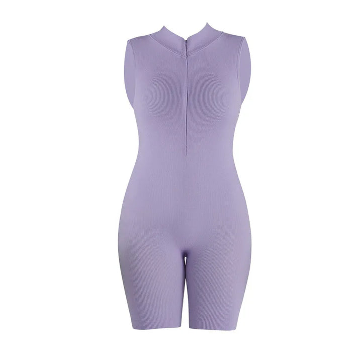 Seamless Stand Collar Fitness Suit