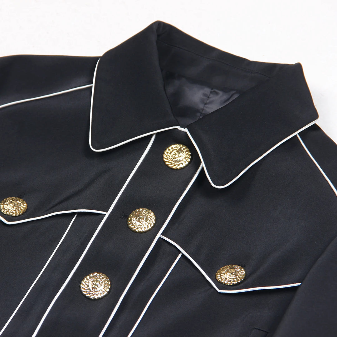 Sophisticated Colored Striped Polo Coat