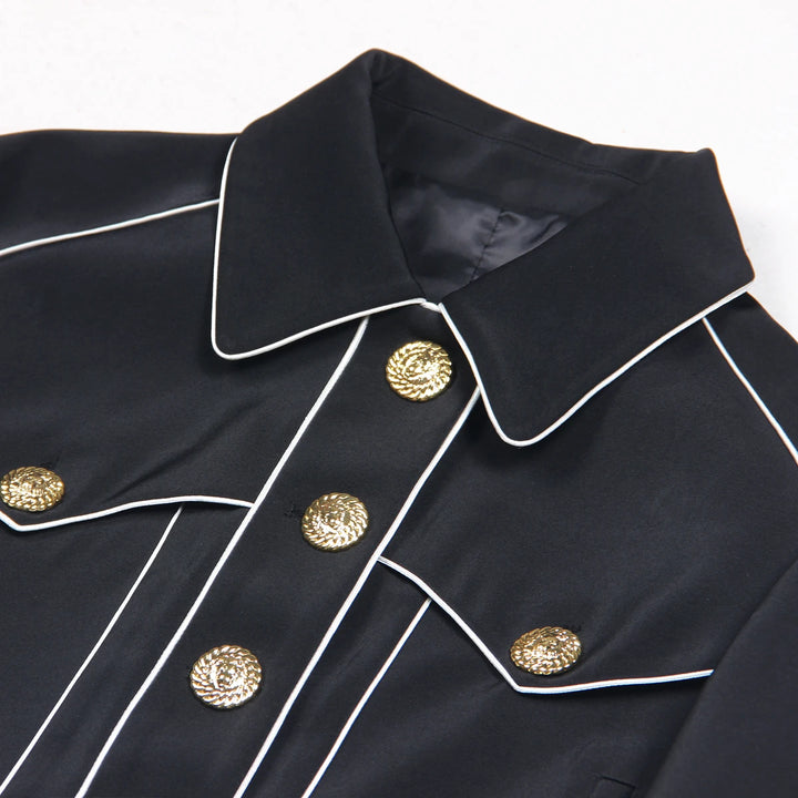 Sophisticated Colored Striped Polo Coat