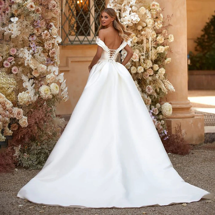 Regal 3D Floral Appliqued Wedding Dress