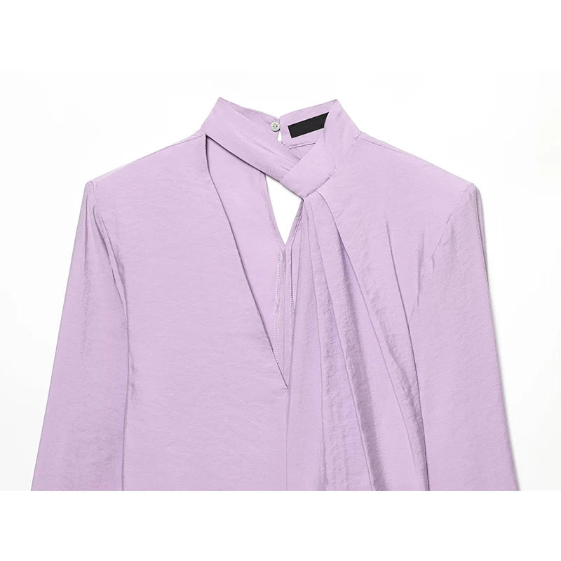 Smart Twist Collar Blouse