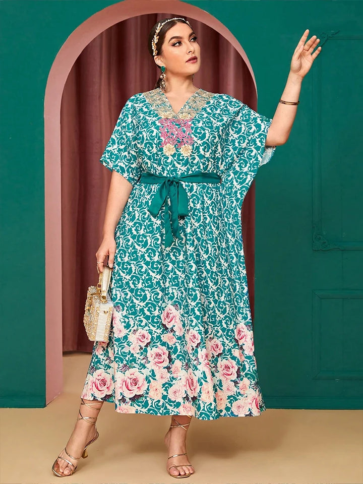 Modest Printed Formal Maxi Dress