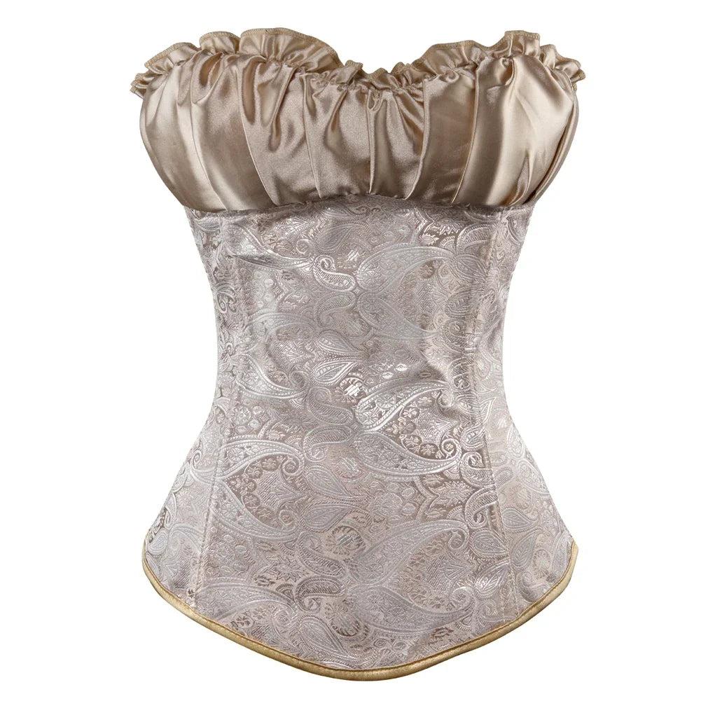Gothic Victorian Floral Lace-Up Corset