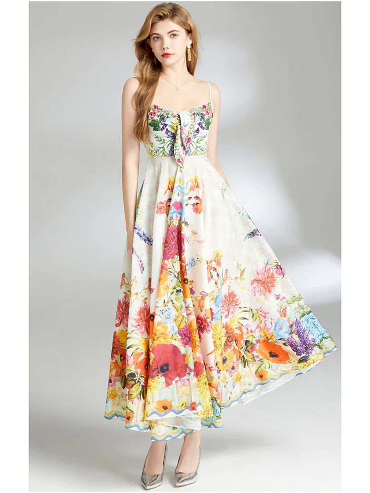 Romance in the Making Floral Spaghetti Strap Dress