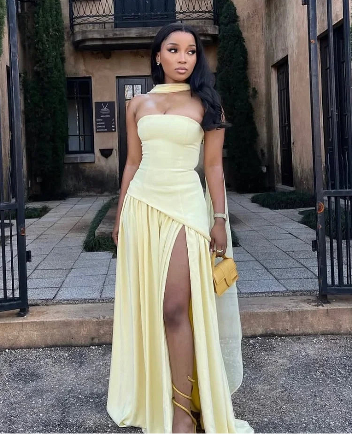 Glamorous High Split Long Dress