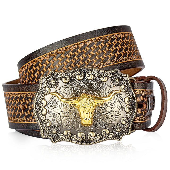 Smart Longhorn Bull Buckle Belt