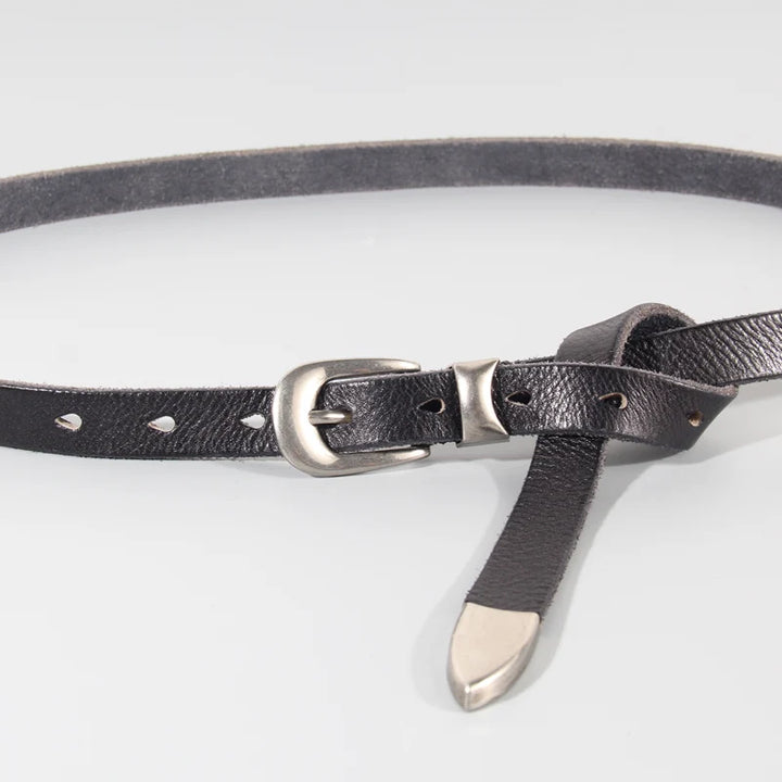Stylish Soft Leather Narrow Belt