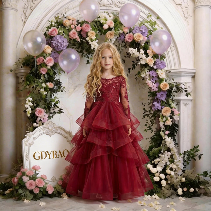 Lovely Multi-Layer Little Bridesmaid Gown