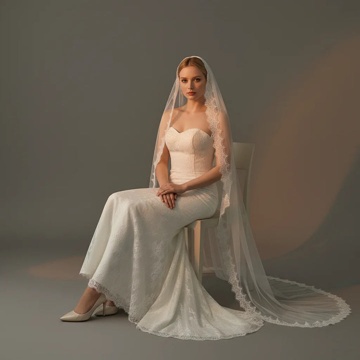 Light Single Layer Cathedral Length Veil