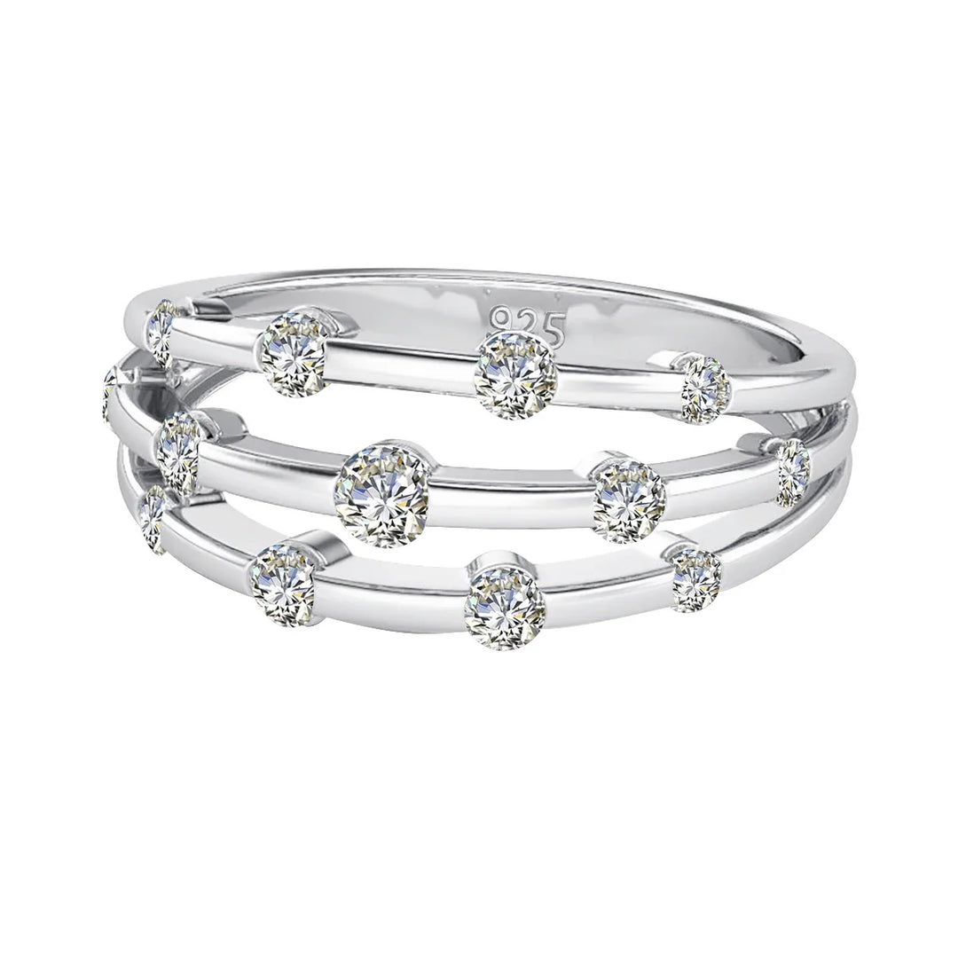 Regal Eternity Moissanite Silver Ring