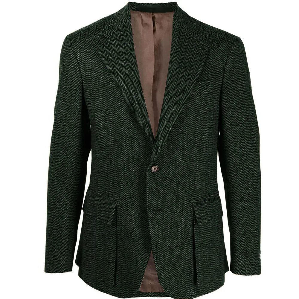 Handsome Patterned Herringbone Blazer