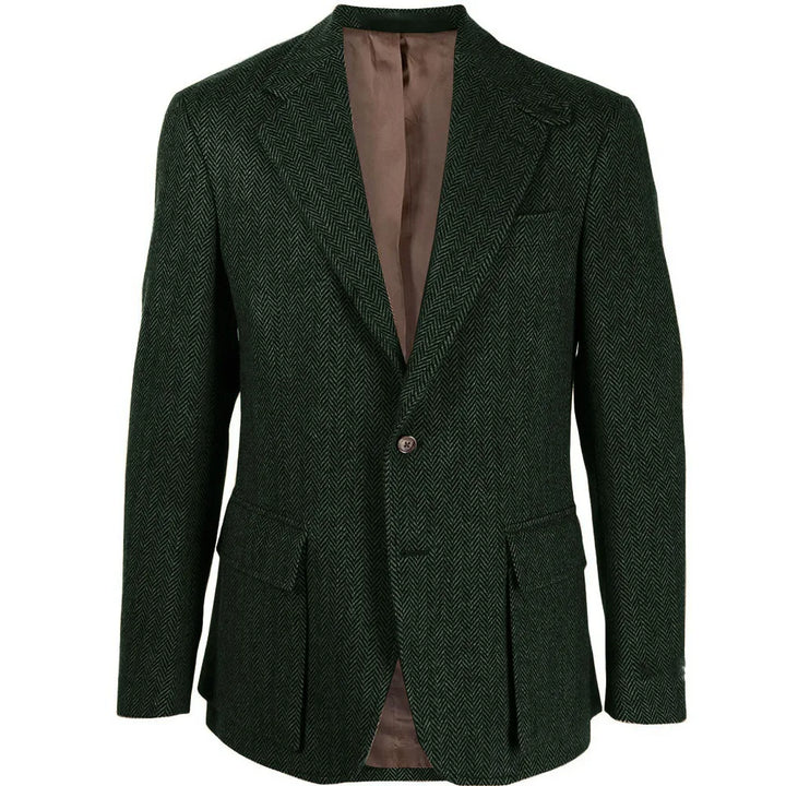Handsome Patterned Herringbone Blazer