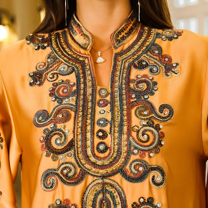 Elegant Embroidery Abaya Dress