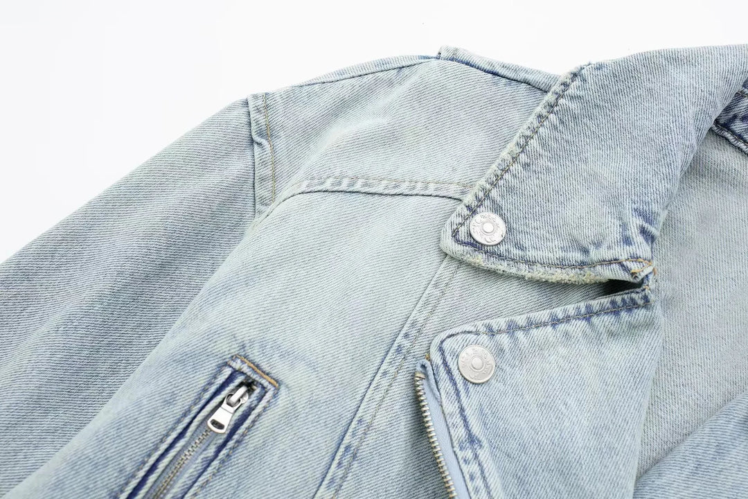 Fashionable Lapel Long Sleeve Short Jacket