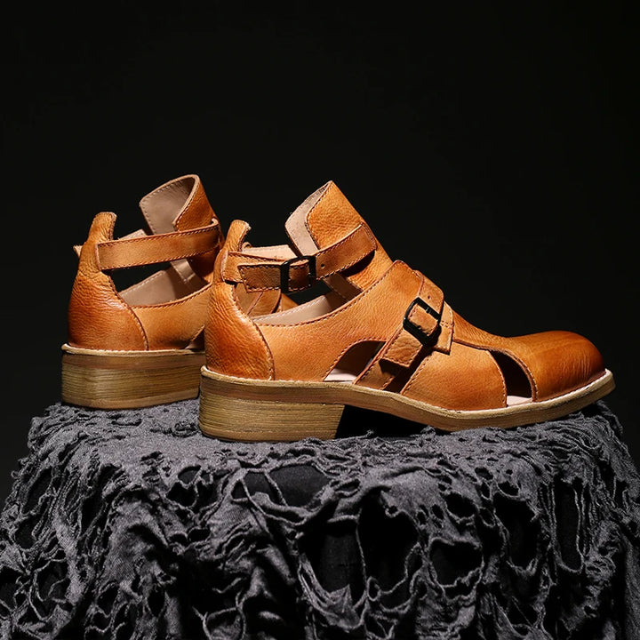 Stylish Cowhide Leather Sandal Boots