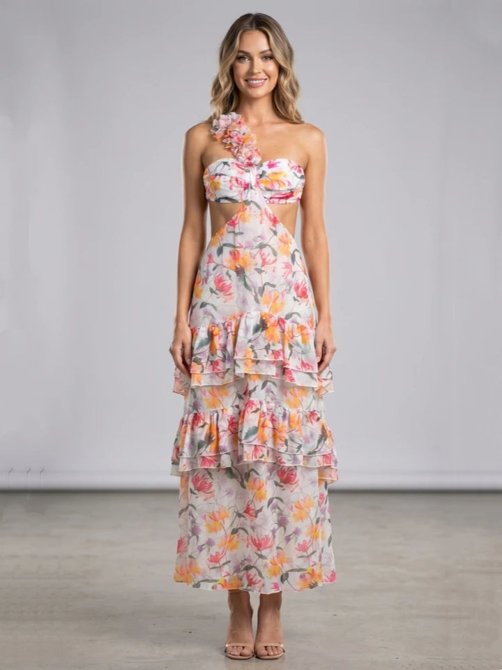 Lovely Cut-out Slim Fit Maxi Dress