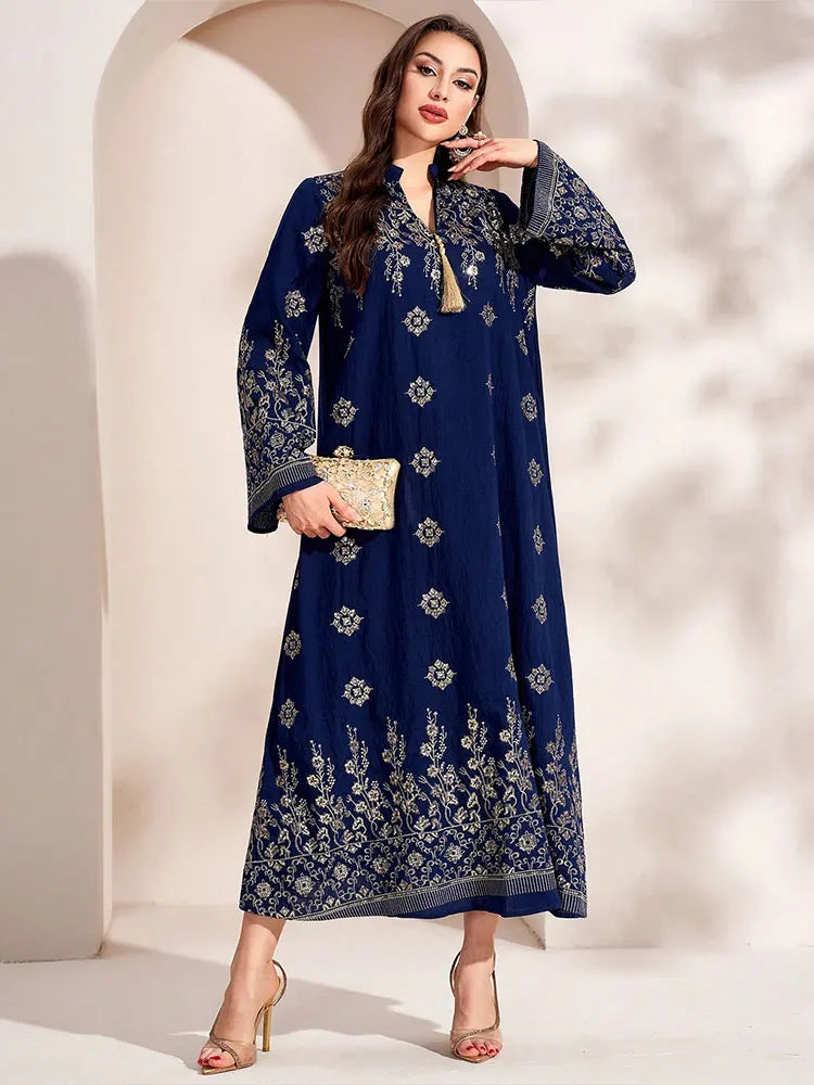 Opulent Embroidered Ankle-Length Gown