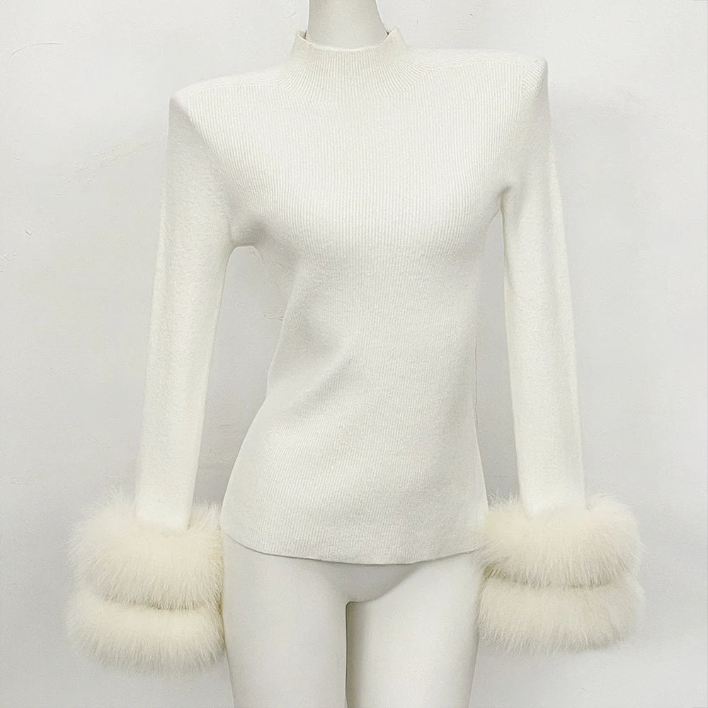 Refined Half Turtleneck Knit Warm Top