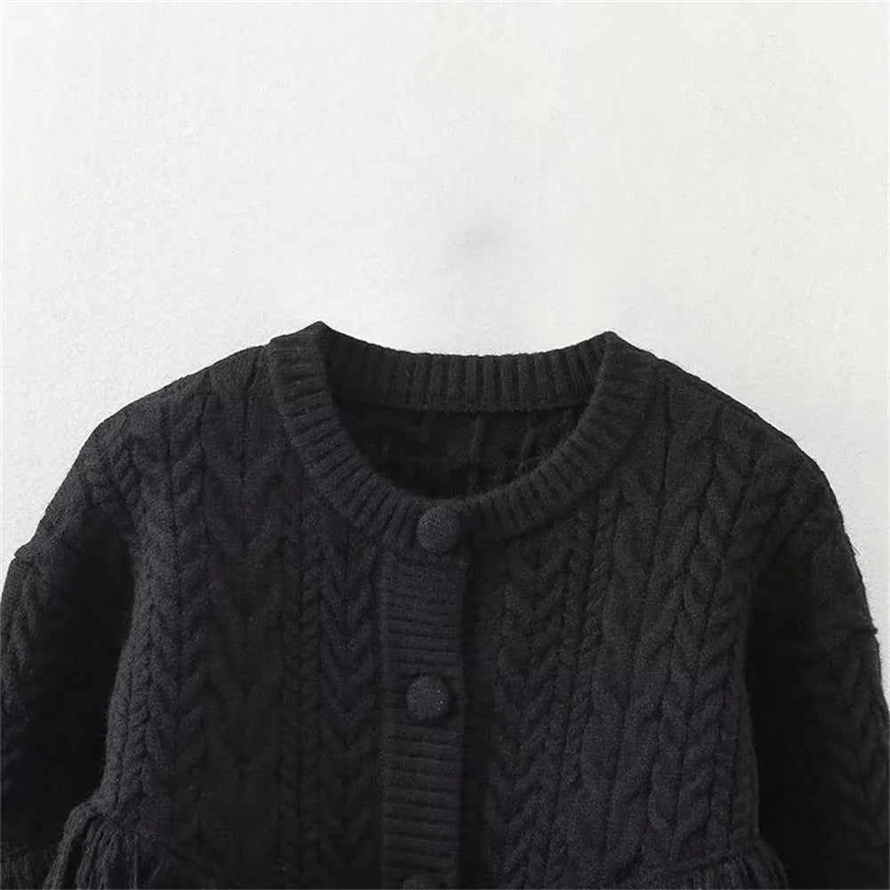 Lovely Tassel Spliced Cotton Coat