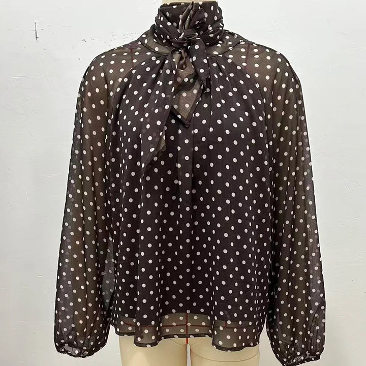 Stunning Polka Dots Chiffon Blouse