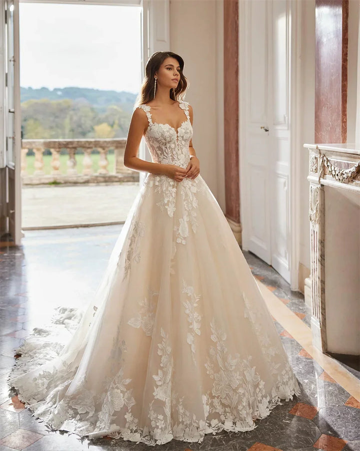 Graceful Mopping Length Princess Bridal Dress