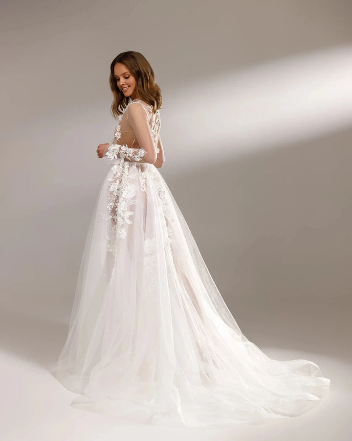 Graceful Tulle Maxi Wedding Dress