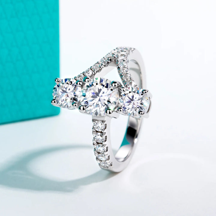 Sweet Three Stones Engagement Ring
