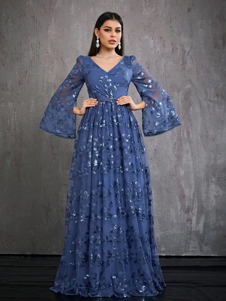 High-End Sequined Party Gown