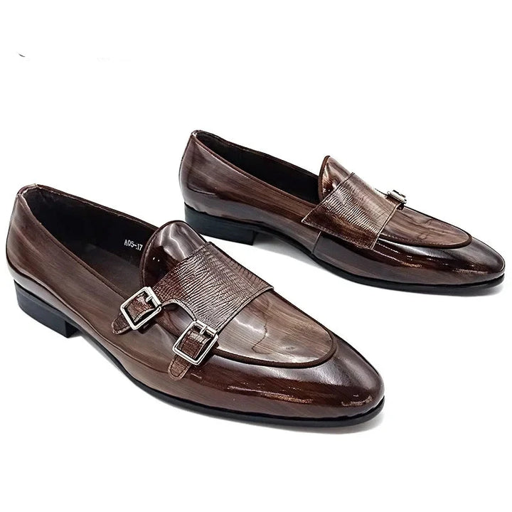 Leather Monk Strap Loafers