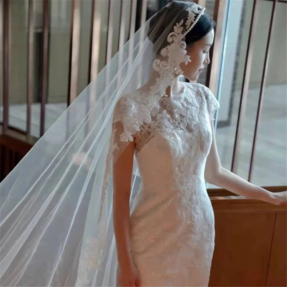 Regal Sparkling Soft Tulle Royal Bridal Veil