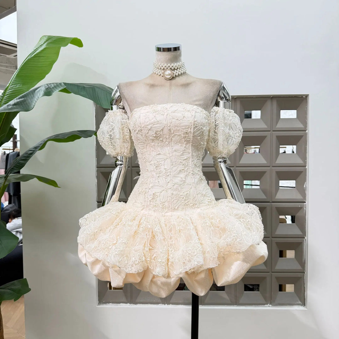 Lovely Glitter Sequins Mini Prom Gown