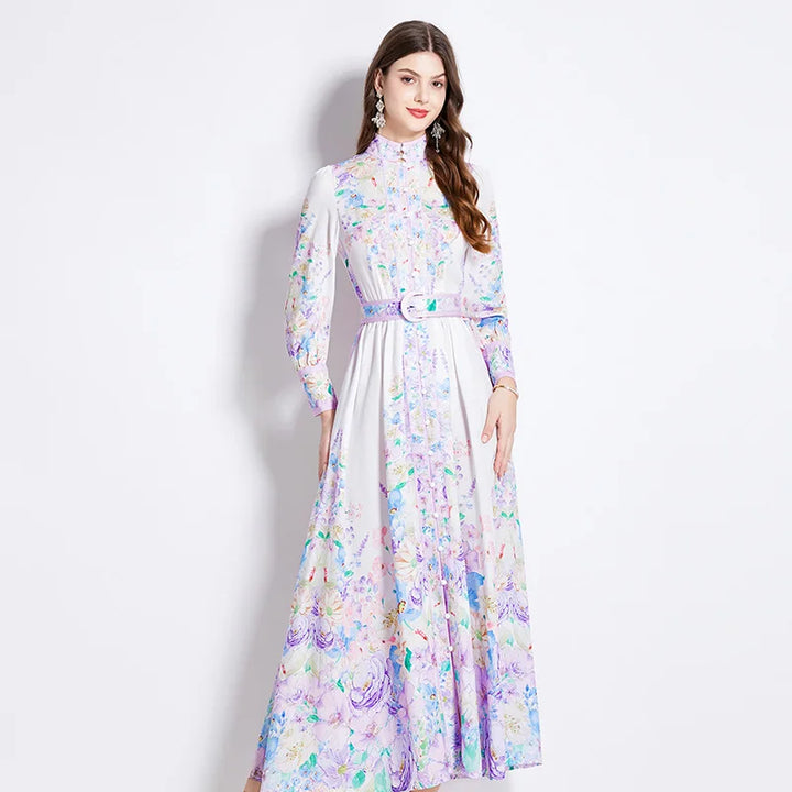 Casual Chic Floral Print Evening Dress