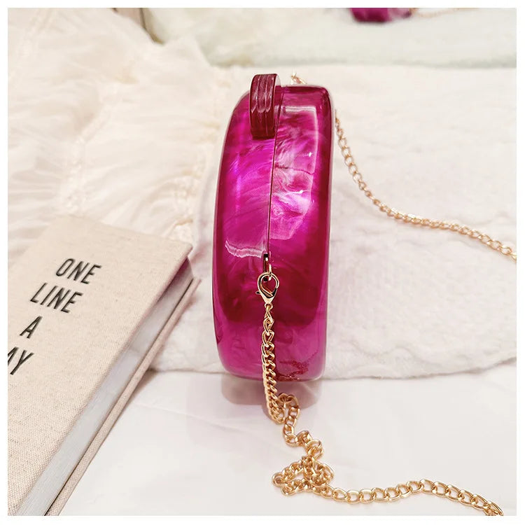 Stunning Shell Pressed Acrylic Clutch Bag