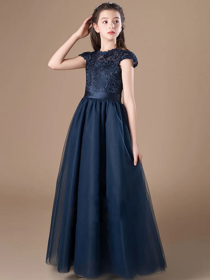 Stylish Round Neck Little Bridesmaid Dress