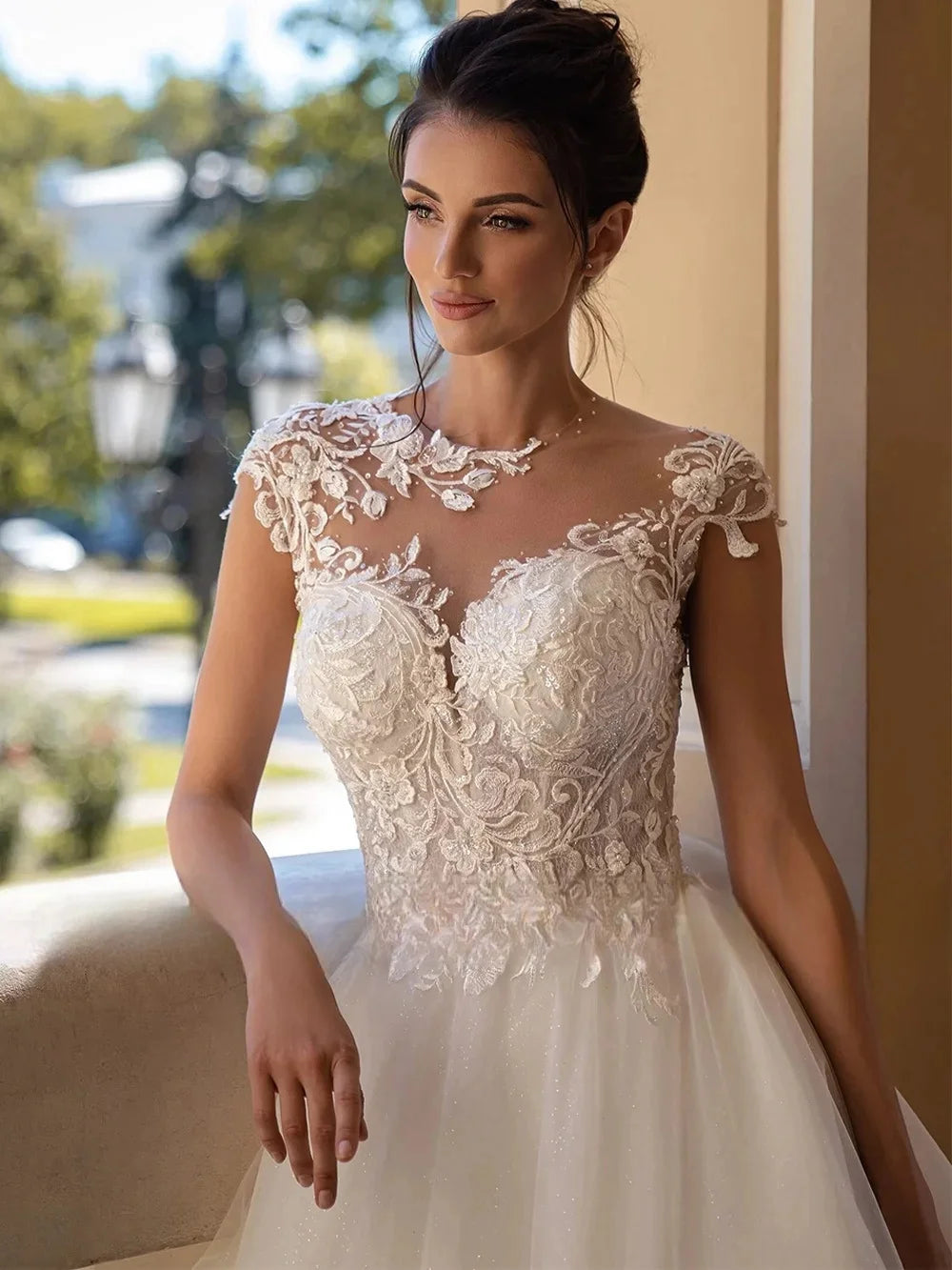 Timeless Appliqué A-Line Bridal Gown