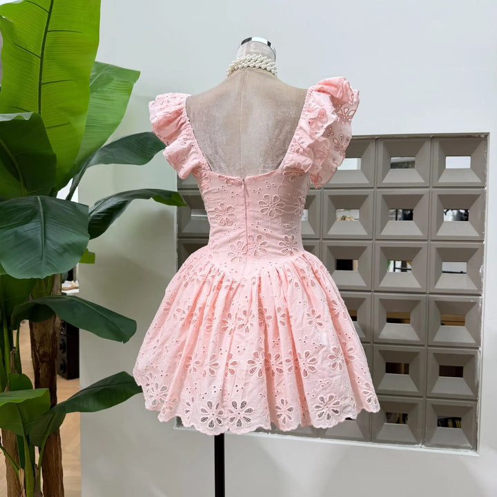 Graceful Eyelet Embroidered Corset Dress