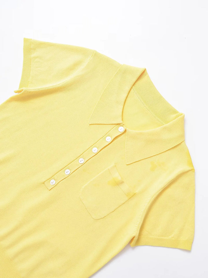 Women's Casual Knitted Polo Tee