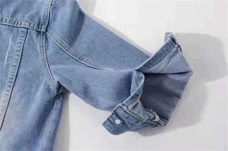 Classic Three Quarter Sleeves Jean Jacket