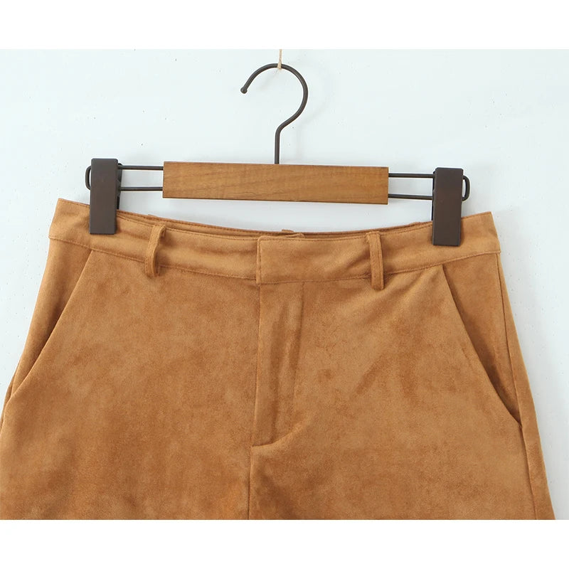 Luxury High Waisted Faux Suede Shorts