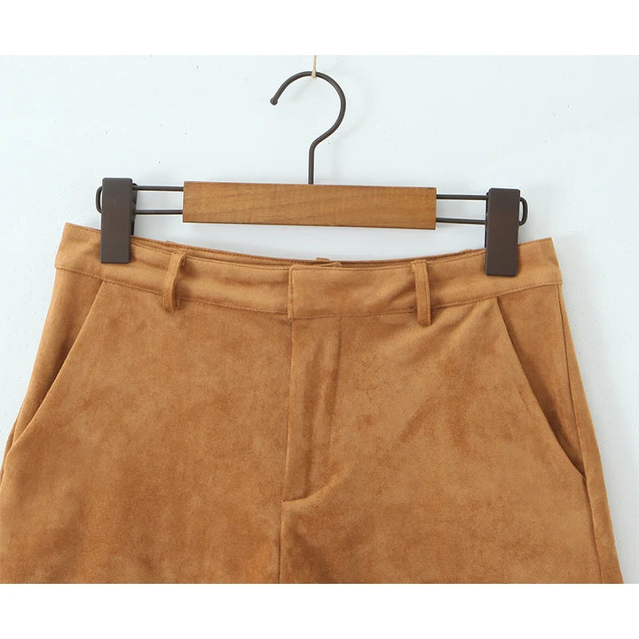 Luxury High Waisted Faux Suede Shorts