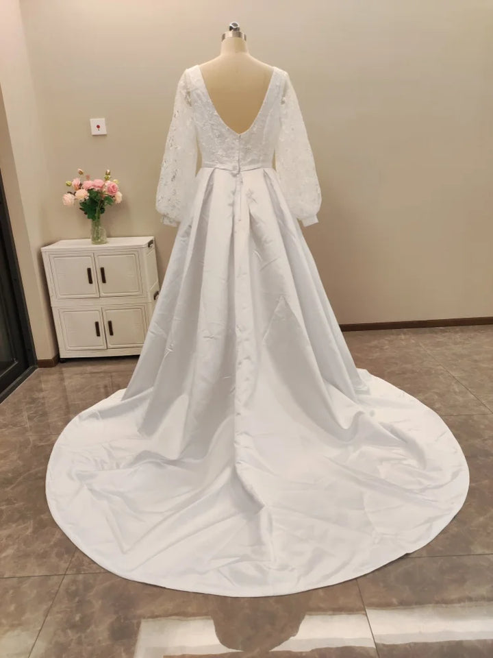 Exquisite Plus Size Women Wedding Puff Gown