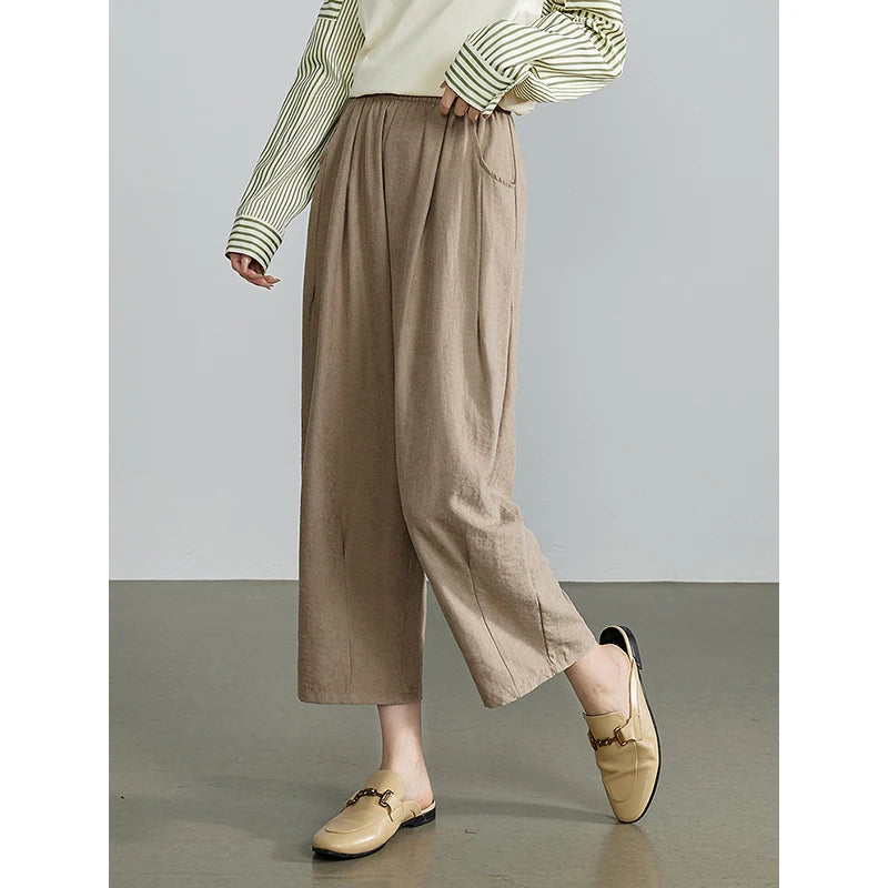 Elastic Waist Wide Leg Pants